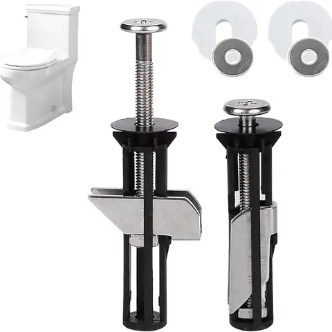 2-Pcs Stainless Steel Toilet Seat Bolt Kit, Universal Fasteners for Bathroom Repair, Slip-Resistant with Gaskets, Quick-Release Easy-Install Cover Replacement Bolts