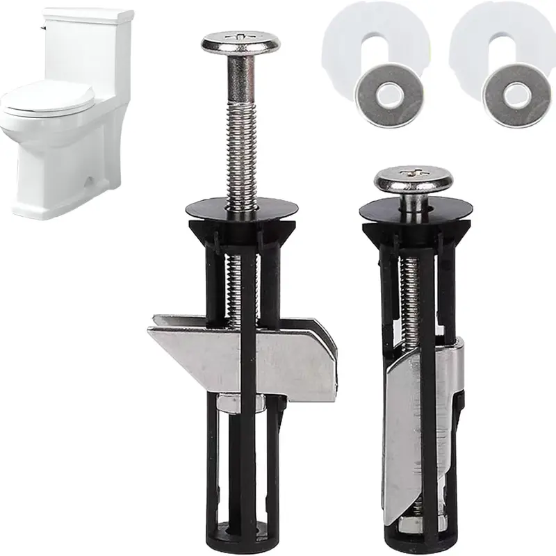 2-Pcs Stainless Steel Toilet Seat Bolt Kit, Universal Fasteners for Bathroom Repair, Slip-Resistant with Gaskets, Quick-Release Easy-Install Cover Replacement Bolts