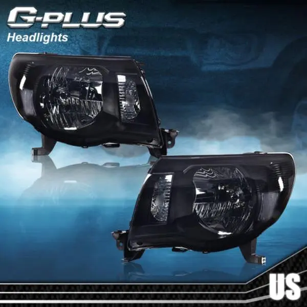 G-PLUS Headlight Replacement Assembly with Smoke Lens, Left & Right Sides for 2005-2011 Toyota Tacoma, Car Lights, L+R Side