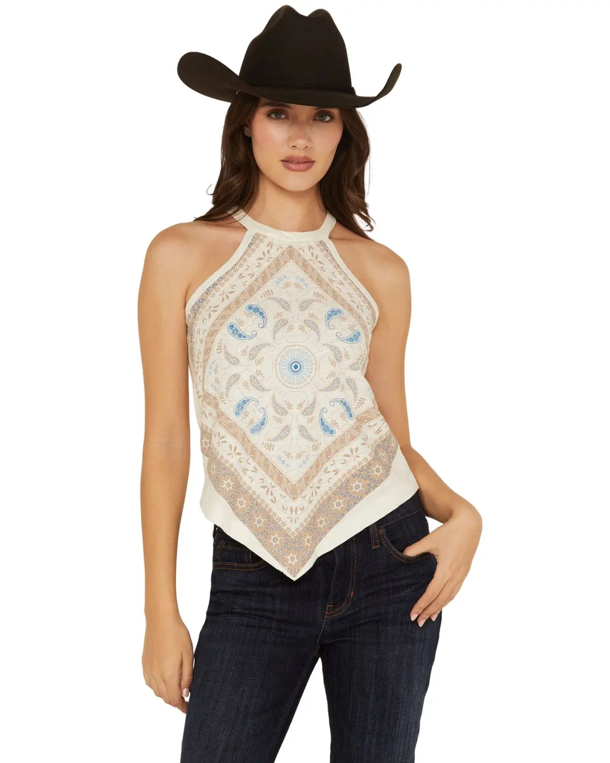 Shyanne Women's Women'S Bandana Print Halter Tank - Swsp24k18-Iv