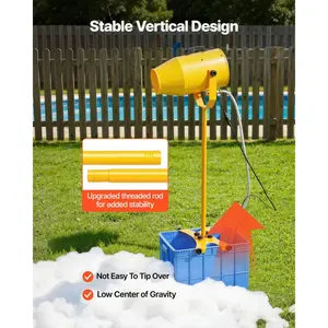 VEVOR Foam Machine, 9.84 to 16.40 ft Spray Distance Foam Cannon Party Machine, Bubble Cannon with 74QT Water Tank, Stable Vertical Design, Dense Foams Maker for Gatherings, Celebrations Par