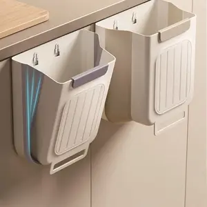 Foldable Kitchen Trash Can, Space-saving Kitchen Accessory for Home touchless trash Duty Garbage Can Touchless Slim Trash Can commercial Set,Collapsible Garbage Bin for RV, Bathroom & Car - Space Saving Waste Bin