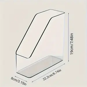 Transparent Acrylic Bookshelf Set, Storage Stand for Notebooks, A4 Paper, Envelopes, Magazine Organizer Box, Home Office Multi-Functional File Box