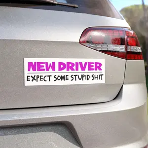 New Driver Car Bumper Magnet - Funny Rookie Driver Bumper Sticker
