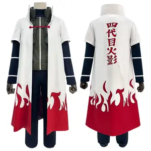 Anime Namikaze Minato Cosplay Costume Cloak Vest T-shirt Pants Pouch Cos Convention Gift