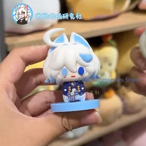 Genshin Impact Furina De Fontaine Focalors 5cm Cats PVC Epoxy Figure Stand Model Desk Display Decor Standing Desktop Exhibits