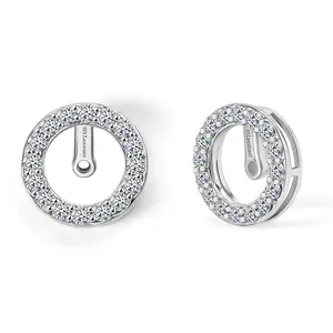 Luxuriant Lab Grown Diamond G-H SI 0.65 ctw Earrings Jacket in Rhodium Over Sterling Silver Christmas Gifts