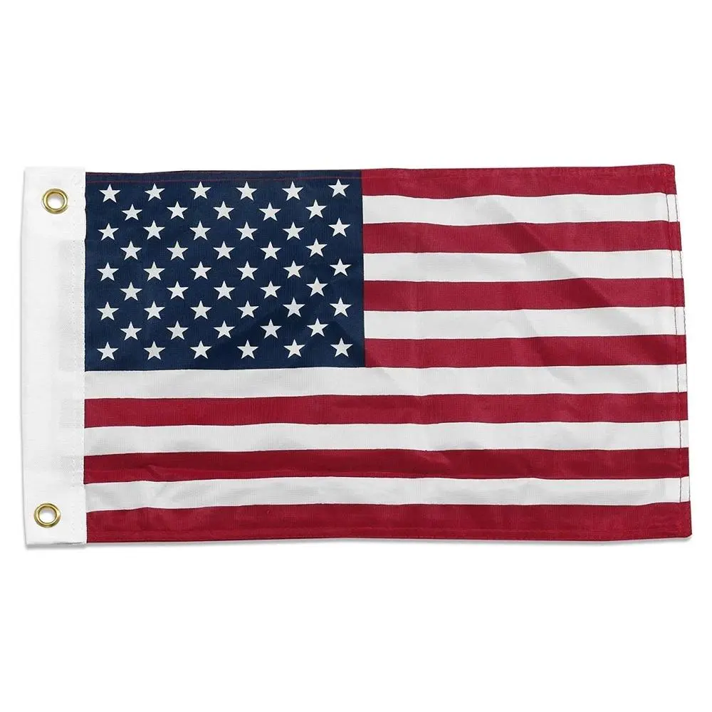 12x18 in Polyester American Flag - USA 50-Star Hanging Banner for Motorcycle & Boat, Grommeted for Outdoor Display & Patriotic Events