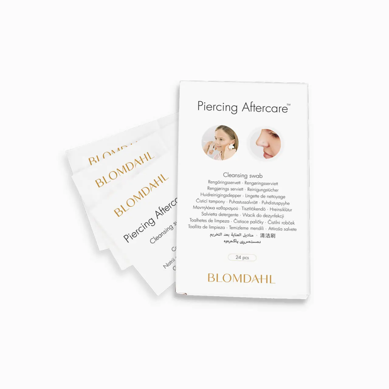 Blomdahl | Ear Piercing Aftercare Swabs| Saline Based | Best Choice for Pierced Ears