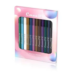 12 Colors Eyeliner & Lipliner Set, 12pcs/set Easy Coloring Eyeliner Pencil, Lip Liner Pencils, Multi-use Lip & Eye Makeup Tool for Women & Girls Summer Makeup