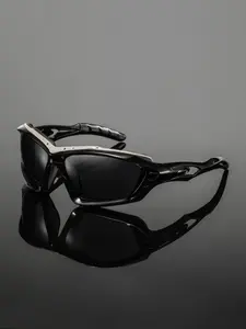 Men's Plastic Square Wraparound Glasses, High-End American Style Trendy Fashion Eyewear, Stylish Frameless Design