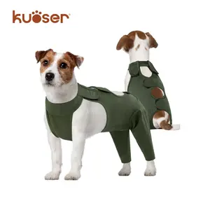 Kuoser Thigh Wound Protective Sleeve for Dogs, Dog Surgery Recovery Suit for Rear Legs, Dog Recovery Sleeve for Female Male Dogs, Dog Onesie After Surgery, Fuddle wuddle patch puppy
