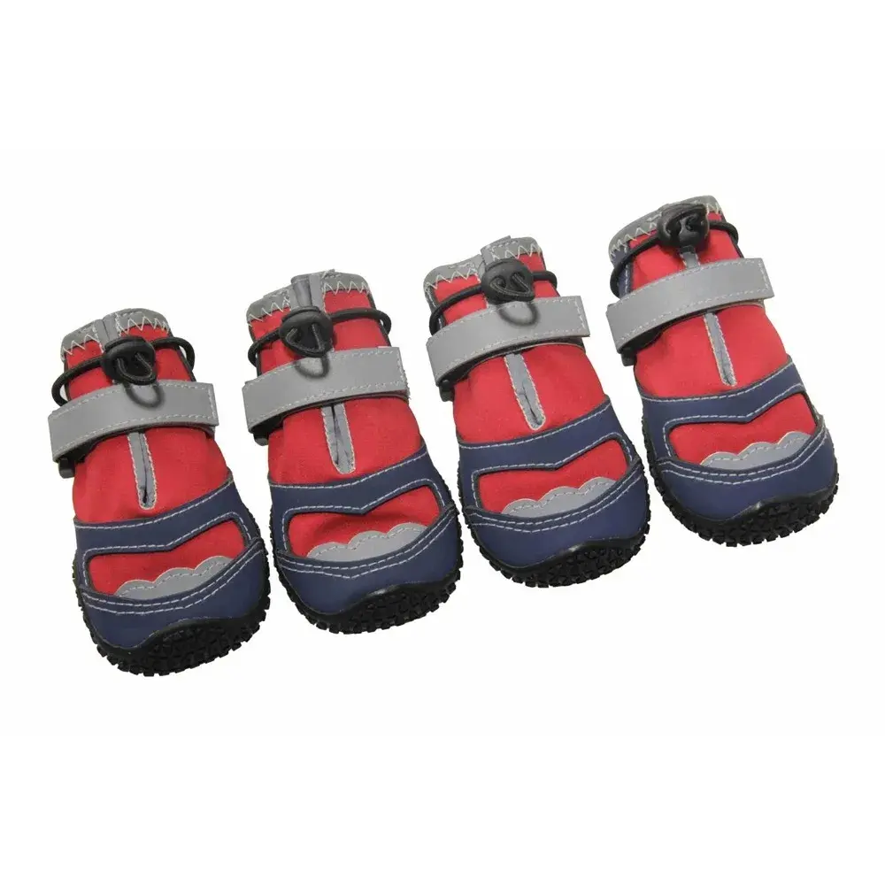 Adjustable Dog Paw Protectors (Set of 4) - Polyester Fabric, Waterproof, Breathable, Durable, Superior Grip Sole, Customizable Fit Velcro Straps, All-Weather Protection for Outdoor Adventures
