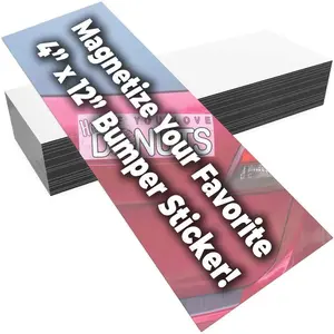 Fun Make-Your-Own 4x12in  Sheets 2pk. Blank White  Strips for  Flexible Bumper Sticker , Holiday Photos or Art. Decorate Personalized DIY Projects for Fridge,  or Office