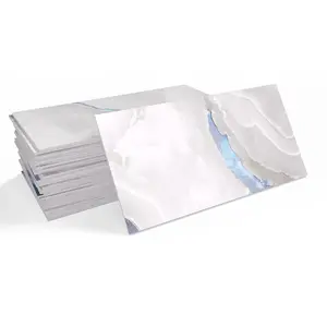 Self-Adhesive Marble Pattern Tile Stickers, Removable & Reusable Wall Decals for Kitchen Bathroom Living Room Decoration