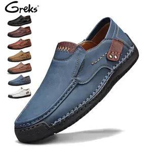 GREKS Slip-On Loafers for Men - Hand Sewn Rubber Sole ShoesLightweight Flexible Casual style Multi-Color OptionsVarious Occasion Comfortable Driving Shoes