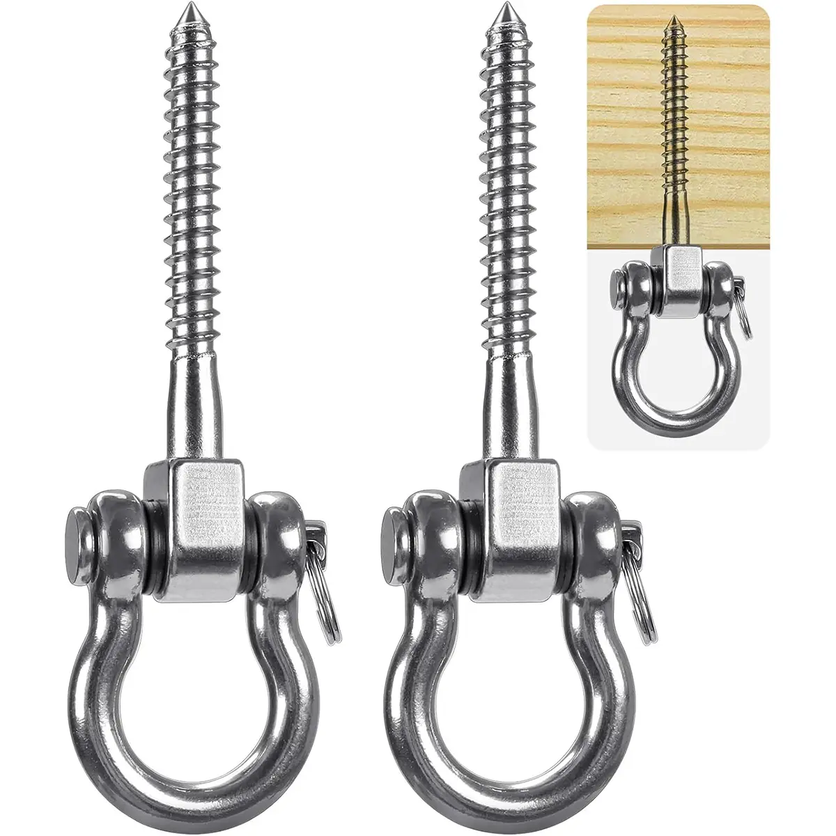 2-Pack Sturdy 304 Stainless Steel Rustproof Screw Brackets - Wall Mounted 180° Swing Hangers with 2-in-1 Design, 3600LB Capacity, Easy Install for Outdoor Gymnastics, Safe and Secure Solid Metal Fixing