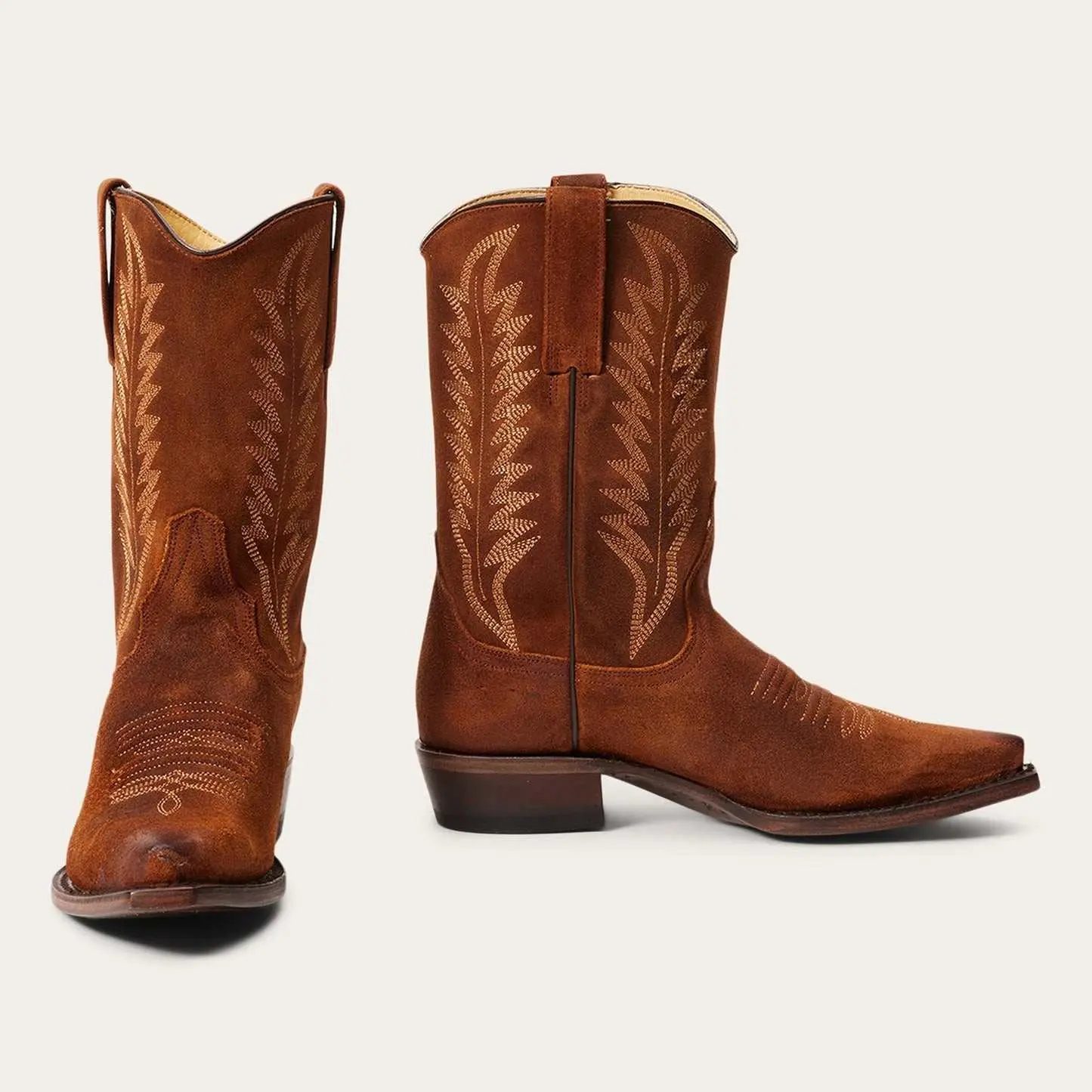 Women's Stetson Parker Suede Boots Handcrafted Brown