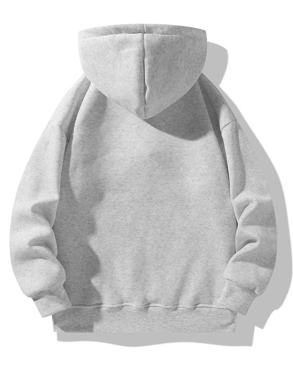 Men's solid-color half-zip drop-shoulder hooded sweatshirt, available in single piece / two pieces / three pieces. Regular fit casual long-sleeved hooded sports shirt, suitable for autumn and winter, for men's daily wear.