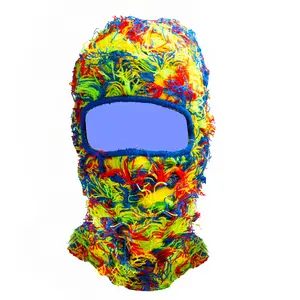 Neon Rainbow Skittles Yeat Distressed Balaclava Ski Mask