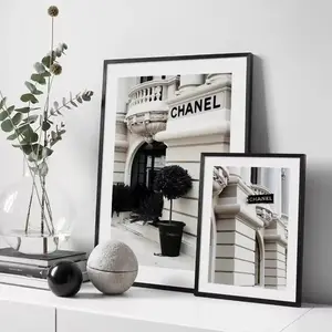 2pcs Fashionable and Luxurious Parisian Street Showcase Architecture Mural Oil Painting Nordic Poster Frameless Printmaking Living Room Modern Home Decor Decoration Painting