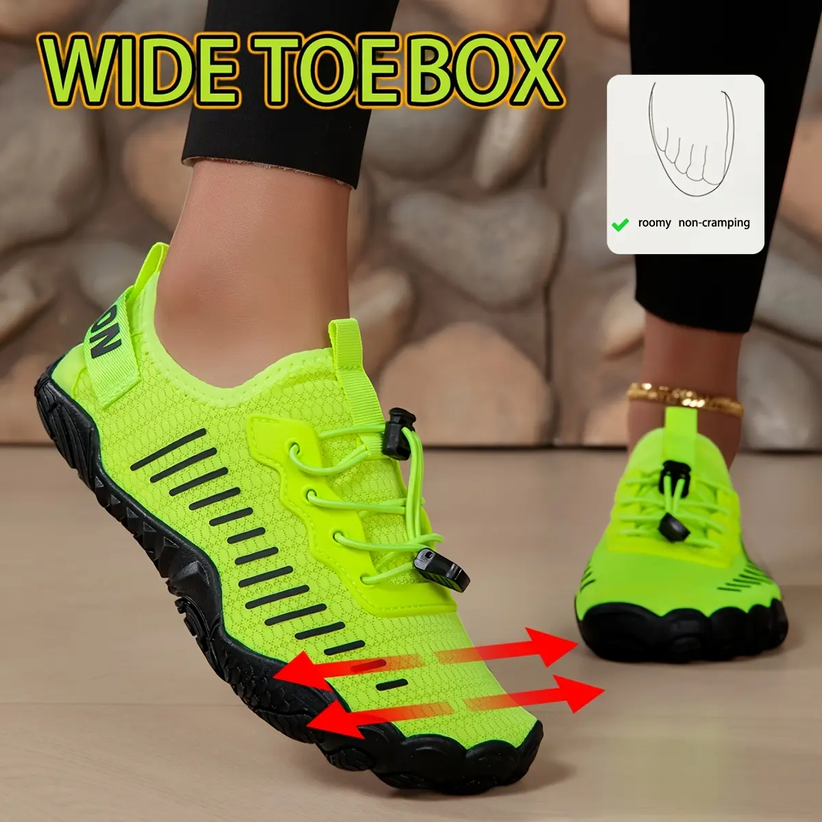 Women's Quick-Dry Water Shoes - Barefoot Casual Trainers with Wide Toe Box, Sporty Design for Beach, Kayaking, Outdoor Activities (Suitable for Men Too), Women's Water Shoes, Lace-Up, Slip-Resistant, Slip Resistant Shoes, Cloth