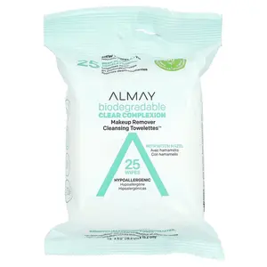 Almay Makeup Remover Cleansing Towelettes, With Witch Hazel, 25 Wipes