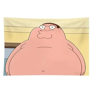 Peter Griffin Album Cover Tapestry, Colorful Soft Peach-Beige Polyester Wall Hanging, Lightweight Machine-Washable Home Decor, Bedroom-Dormitory Accessory Gift