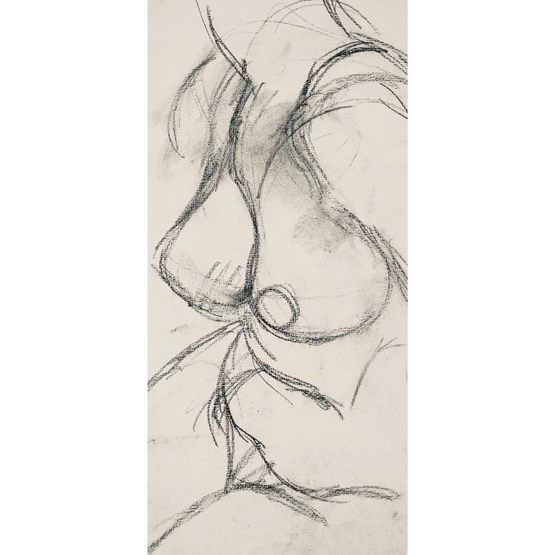 Ian Hornak, Renaissance Female Nude Figure Study, 1963, Original Drawing