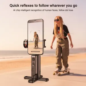 Auto Face Tracking Tripod, No App Required,  One-Touch Video/Photo Activation, 360° Rotation Face Body Phone Mount Smart Shooting Phone Tracking Holder for Vlog Live Streaming Video, y, Anniversary#Mother's Day Gifts