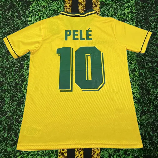 Brazil 1994 PELE 10 Home Comfort Sport Soccer Jersey