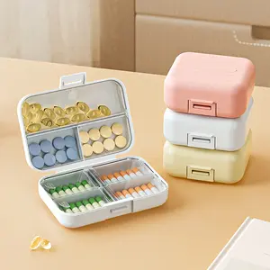 3pcs Mini Portable Plastic Medicine Box 7-compartment Vitamin Dispenser Travel Medicine Box Weekly Storage Box Portable Jewelry Organizer for Beach and Travel Essentials - Healthcare