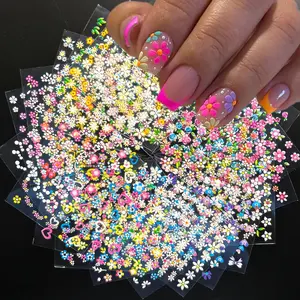 ✨ 3D Flower Nail Art Stickers - 30 Sheets, Multisyle Floral Assortment (Rose/Daisy/Cherry Blossom) Self-Adhesive Nail Decals, Nail Art Decorations Accessories for Home DIY and Professional Nail Salons