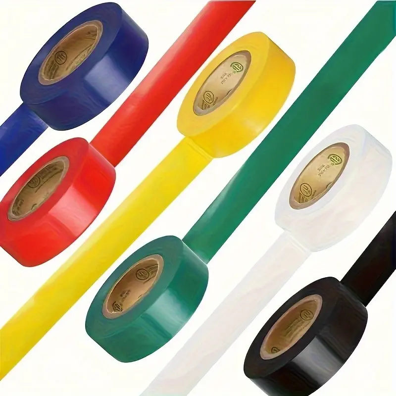 6pcs PVC Electrical Tape - Strong Adhesion, Heat & Weather Resistant, Moisture Proof, Durable, Ideal for Wiring, Racquet Grips & Household Use - Perfect for Electricians, Enthusiasts & Homeowners - Ideal for Electrical Repairs & Projects
