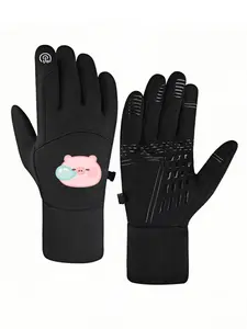 1pc with  Cute Bubble Blowing Pig Design Harajuku ns winter gloves thermal gloves Touch Screen Flexible Design Outdoor Sports full finger gloves for men women Warm holiday gifts