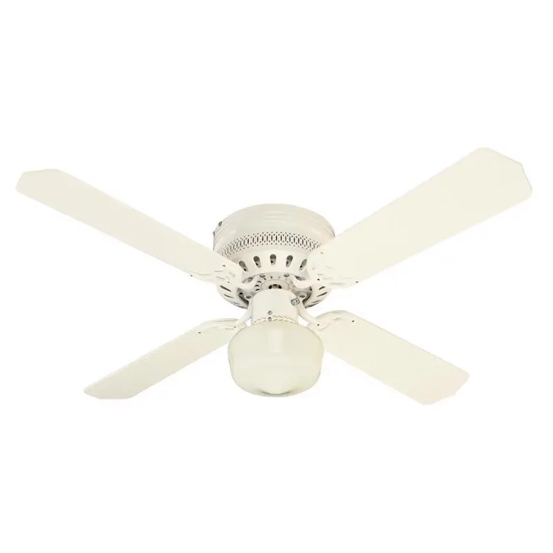 Westinghouse 3014505 42 in. White LED Indoor Flush Mount Fan Light Ceiling - Traditional-Contemp., High-Quality Motors, 3 Speeds, Omni A15 LED Bulb, Medium Base, Reverse Switch, Flat Blades, Quiet Performance, Small Room (up to 10x10) Home Decor, Led Ligh