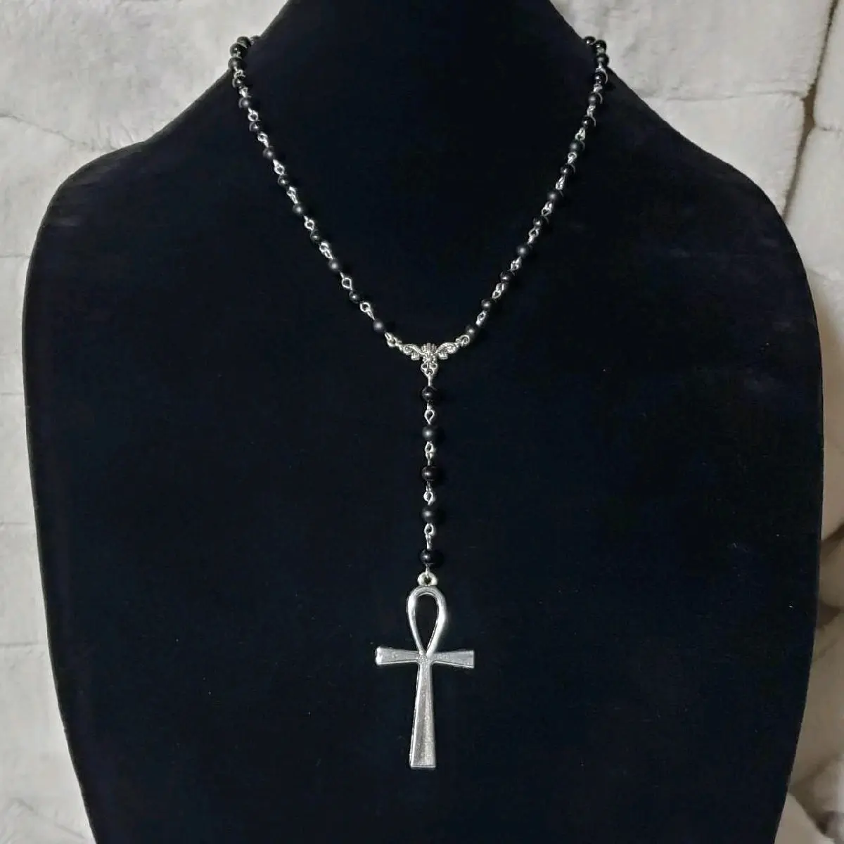 Ank Chain Link Rosary Necklace ankh