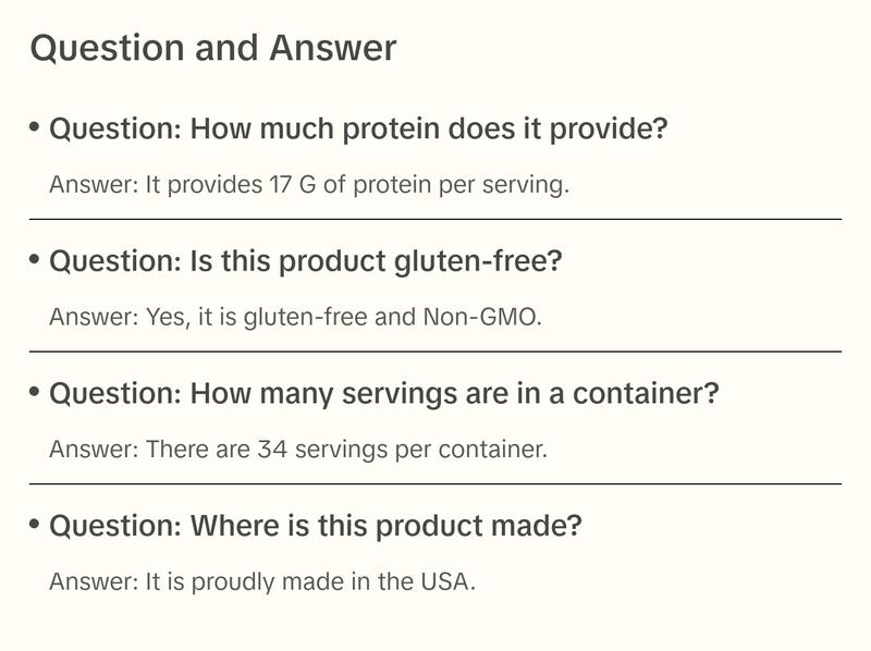 Amazing Formulas Unflavored Organic Pea Protein Supplement | 17 G Protein per Serving | 2 Lb (907 G) | Non-GMO | Gluten-Free | Made in USA