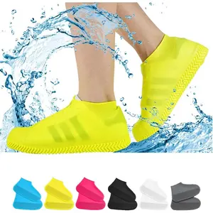 Waterproof Shoe Covers, Non-Slip Water Resistant Overshoes Silicone Rubber Rain Shoe Cover Outdoor cycling Protectors apply to Men, WomenBlack