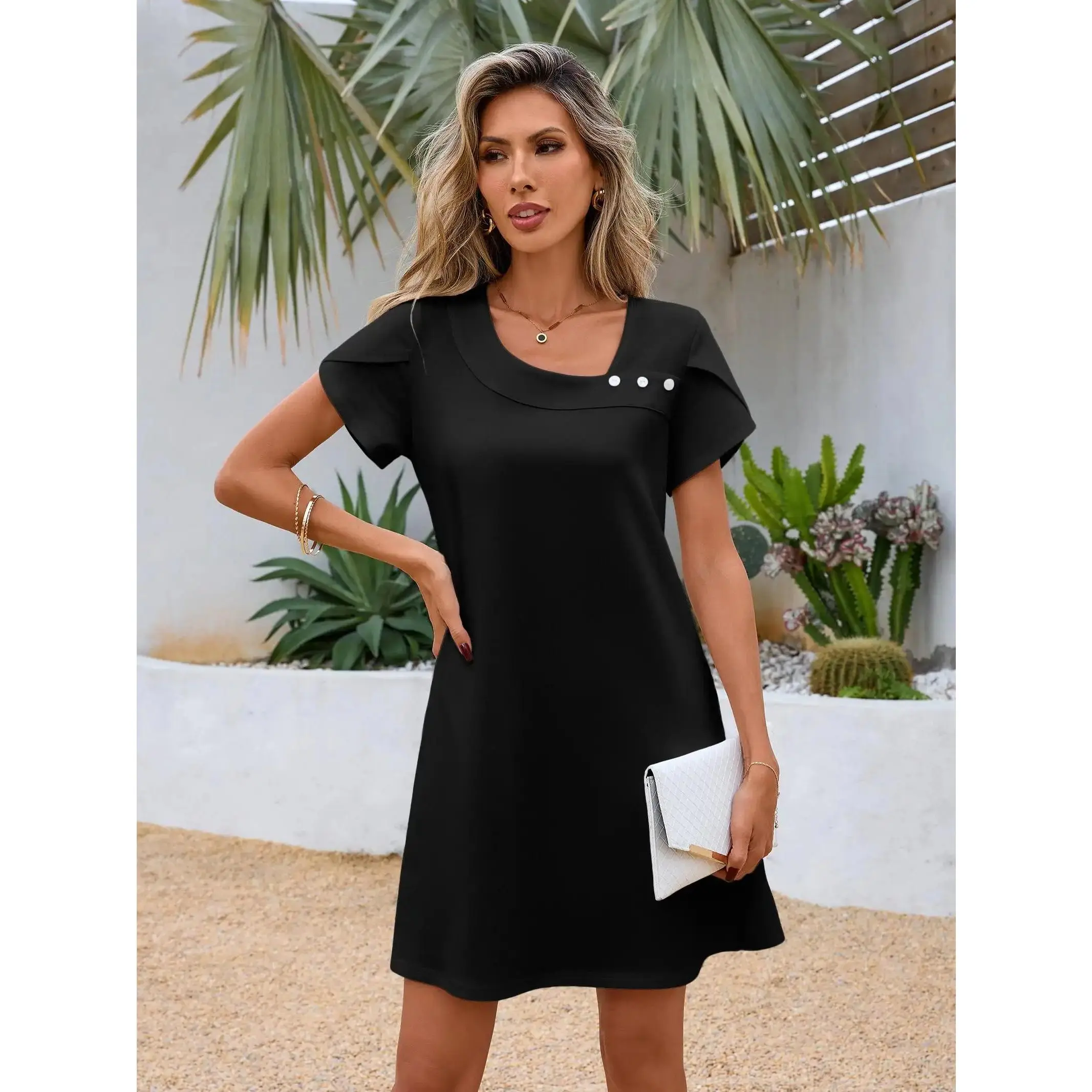 loose fitting work dresses Loose Linen Cotton Dress,casual Patch-work Dress,maxi Dress,loose Tunic Dress,oversize Dress,maternity Dress