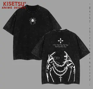 Limited Edition Chain of Judgement Kurapika Hunter x Hunter Anime Double Printed Oversize Lightweight Acid Washed Tee, Gift For anime merch