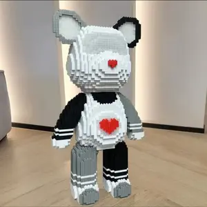 Heart Bear Building Block 3D Animal Shape Puzzle Model Stress Relief Toy, Indoor Decoration, Birthday Christmas New Year Party Gift
