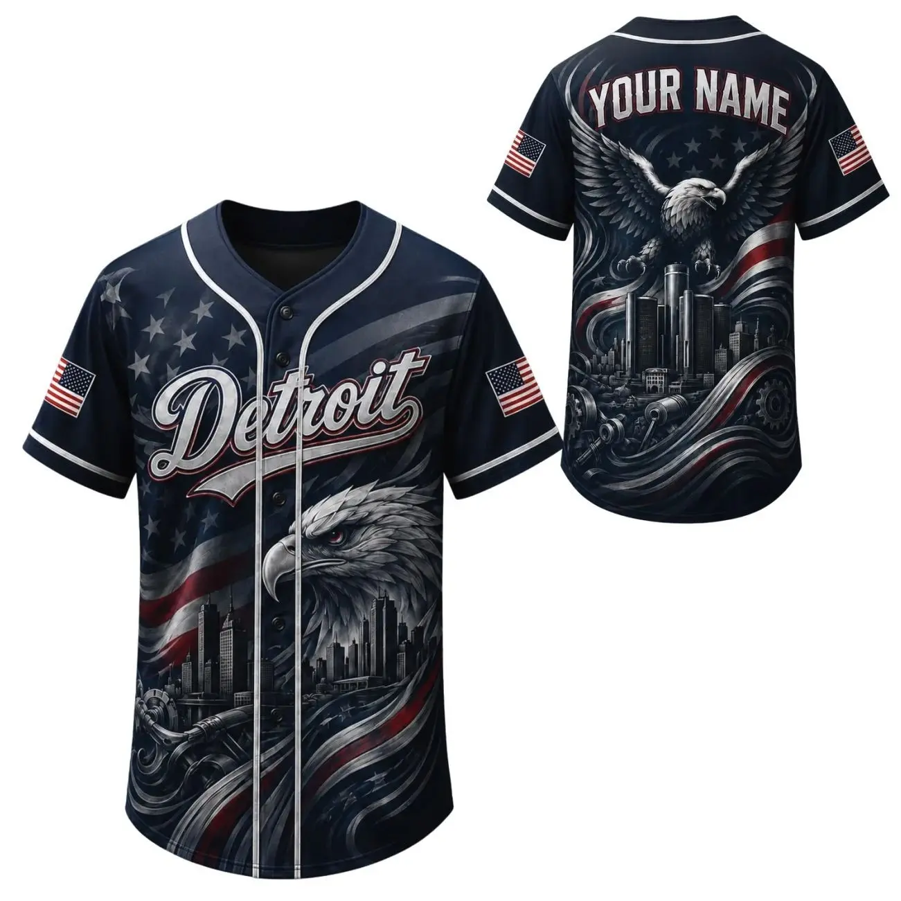 Detroit Custom Baseball Jersey, Personalized Name Number Shirt