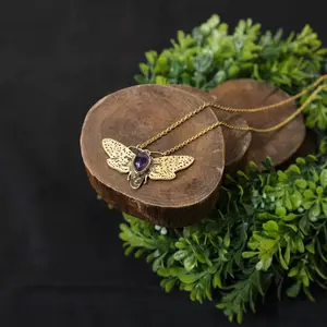 Butterfly Necklace, Boho Gold Vintage Jewelry, Bohemian Accessories, Gift for Her, Whimsical Witchy Necklace, Boho Style, Witchy Neck Piece