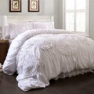 Lush Decor Serena Comforter Set, 3 Piece Set, White Lush Decor Serena Comforter Set, 3 Piece Set, White