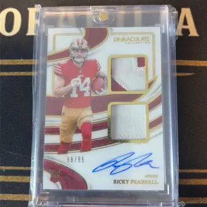 1 raw football card: 2024 panini immaculate Ricky pearsall signature patches rookie RPA /99
