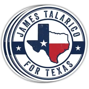 James Talarico for Texas 2026 Senate Waterproof Vinyl Sticker Democrat Political Election Decal for Laptop Phone Bottle ADT