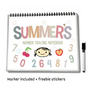 Personalized Laminated Number Tracing Workbook (Marker Included) | Education and Motor Skills | Waterproof |Tracing Activities