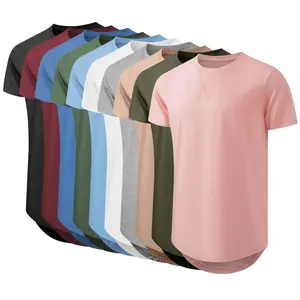Men's 10 Pack Casual Fashion T Shirts Crew Neck Lots of Packs Longline Tee for Men