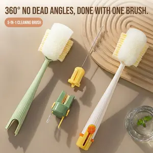 5-in-1 Bottle & Straw Cleaning Brush Set, Multifunctional Cup Cleaner for Bottles, Cups & Straws, Kitchen Tableware Cleaning Tool